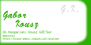 gabor kousz business card